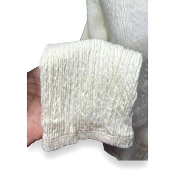 J. Jill S Ivory Stretch Button-Up Blouse Textured Long Sleeve Work Top Office - Picture 9 of 9